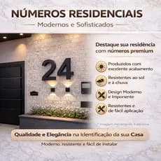 Número Residencial para Fachada Casa Apartamento Comercial Moderno Fácil Instalação