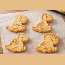 Kit Cortadores de Biscoito Infantil Dinossauro – Molde para Bolacha Amanteigada, Massa, Pasta Americana * VAI C/ RECEITA