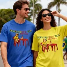 Camiseta Caramelo Brasil Feminina Copa do Mundo T-Shirt Feminina Camisa Masculina Presente Torcedor Casal