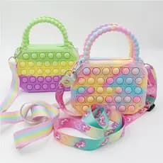 Bolsa Para Senhoras pop it bag Empurrar Bolha Crianças Moedas Arco-Íris Mensageiro Brinquedos Ombro