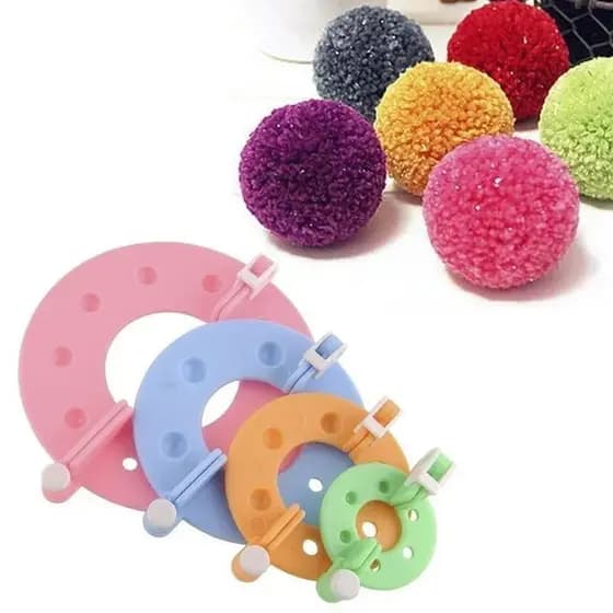 8 Pçs 4 Tamanhos Fluff Bola Tecelão PomPom Fabricante Tricô Tear Kit Crianças Diy Artesanato Suprimentos Ferramenta De