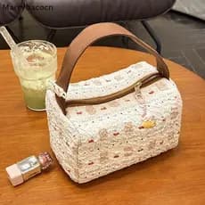 [MAR] Cartoon Kawaii Kt Cat Maquiagem Bolsa Viagem Portátil Armazenamento De Grande Capacidade Moderna E Fofa De Produto