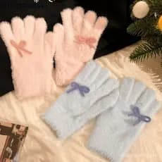 JANEGOODSVI Luvas Quentes , De Pelúcia E Confortáveis Algodão Espessadas Com Laço Da Moda Inverno