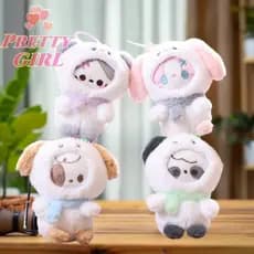 [Pretty ggirl] 1 Peça Kawaii Desenho Animado Fofo Boneco De Neve De Pelúcia Bolsa Pingente Brinquedo Chaveiro Charme Moc