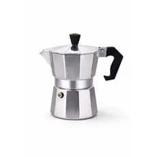 Cafeteira Italiana Inox 3 Xícaras Moka Express Cafeteira de Fogão Café Forte Tipo Expresso Alumínio Prateada