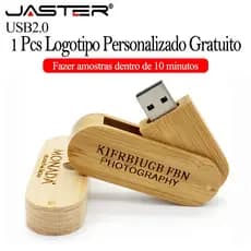 JASTER (Logotipo Personalizado Gratuito) USB 2.0 Flash Drive 128GB Chaveiro Pen 64GB Pendrive De Madeira 32GB Memória De
