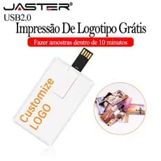 Cartão JASTER USB Flash Drives 128GB Pen Drive Personalizado Gratuito 64GB Creative Gift Pendrive 32GB Com Memória De Co