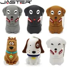JASTER Cartoon Dog USB Flash Drive 128GB Presente De Corrente Grátis 2.0 Memory Stick 64GB Pen Drives Fofos 32GB Criativ