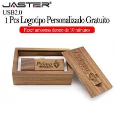 JASTER (Logotipo Personalizado Gratuito) USB 2.0 Flash Drive 128GB Block Wood Memory Stick 64GB Madeira Com Pen Drives B