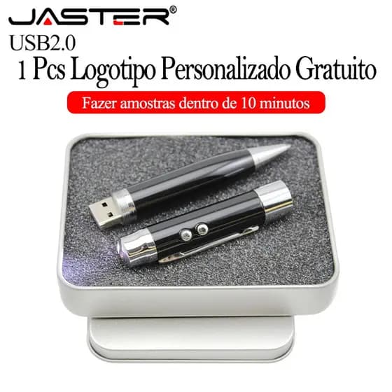 Caneta Esferográfica JASTER USB 2.0 Flash Drives 128GB Logotipo Personalizado Gratuito Pen Drive 64GB Pendrive Comercial