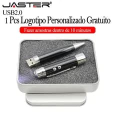 Caneta Esferográfica JASTER USB 2.0 Flash Drives 128GB Logotipo Personalizado Gratuito Pen Drive 64GB Pendrive Comercial