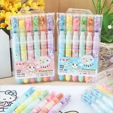Kit 6 Marca Texto Ponta de Estrela Carimbo Papelaria Fofa
