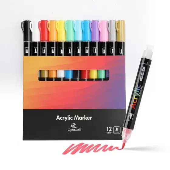 Kit 12 Caneta glitter líquida reta tipo prensa, que pode ser usada para nail art