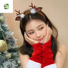 Faixa De Cabeça De Natal KIDST , Tiara De Chifres De Rena De Elfo , Argola De Cabelo De Chifre De Fulvo Veado