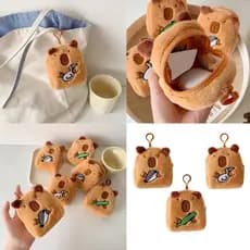 OMG * Carteiras De Pelúcia Linda Bolsa De Moedas De Capivara Armazenamento De Charme Animal