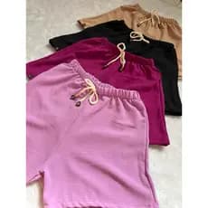 kit 3 Shorts Feminino Tecido Alfaiataria Super Confortável Elástico Confortável Verão para o dia a dia Blogueira