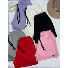 Short de Moletom Confortável Feminino Promoção Blogueira básico com cordão Bermuda Feminina Atacado Short Preto