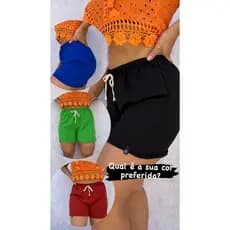 Short Feminino Tecido Alfaiataria Elástico Confortável Verão para o dia a dia Promoção
