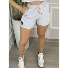 Short Feminino  Com Bolso Moletom Básico Bermuda Feminina Super Confortável com bolso na lateral Preto