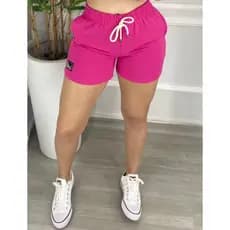 Short feminino Moletom Básico Bermuda Feminina confortável com bolso lateral