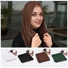 DION1UE Turbante De Cauda Estampado , Lenço De Cabeça Colorido Elástico Respirável , Xale Grande De Chiffon De Cor Sólid