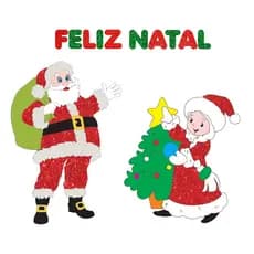 Kit Enfeites de Natal Papai Noel Feliz Natal