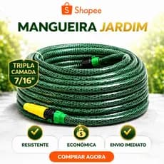 Mangueira Jardim Polimet EcoFlex 7/16" 3 Camadas Reforçada Cristal Siliconado Resistente Anti-Torção