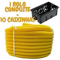 Kit 3 - Rolo 50 mts + 10 caixinhas 4x2 Preta