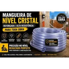 Mangueira de Nível Cristal Flexível Reforçada Para Construção - Profissional
