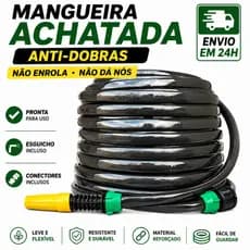 Mangueira Jardim Achatada Anti Torção Não Enrola com Esguicho e Engate