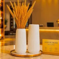 Vaso De GESSO Para  Flores artificiais Decorativos  Moderna Casa Vaso BrancoSala De Estar Decoração De Mesa Presentes