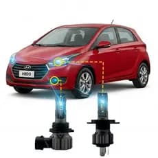 Kit Ultra Led Hyundai Hb20 2020/2021 20000 Lúmens 6000k H4 Branco Branco-frio