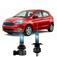 Kit Lâmpadas Super Led Farol Ford Ka 2015 2016 2017 Até 2022 H4 T10 Branco Branco-frio