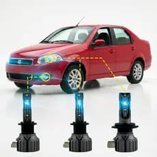 Kit Super LED Full Light H7 H1 Siena Foco Duplo 6000K