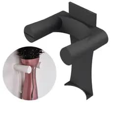 Suporte para Escova Secadora Universal - Preto, Plástico ABS Resistente, Fixação Fácil