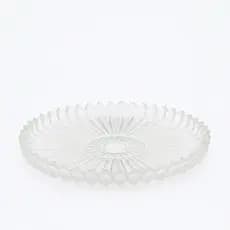 Travessa de Vidro Cristal Lux – Design Frutas Enfeites Suporte 30CM