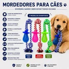 Mordedor para Cães Corda Pet Brinquedo Interativo Higiene Bucal Antiestresse Resistente Atóxico Durável