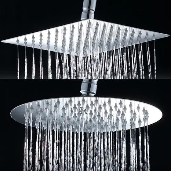 Ducha Chuveiro Inox   20x20 cm 15x15 cm Conector 2CM para aquecedor de água a gás