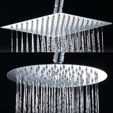 Ducha Chuveiro Inox   20x20 cm 15x15 cm Conector 2CM para aquecedor de água a gás