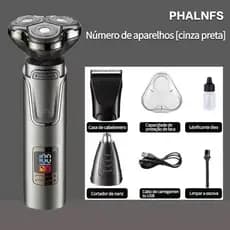 barbeador elétrico Limpeza da barba dos homens cabeça de faca tripla 9D Cabeças flutuantes Limpeza total