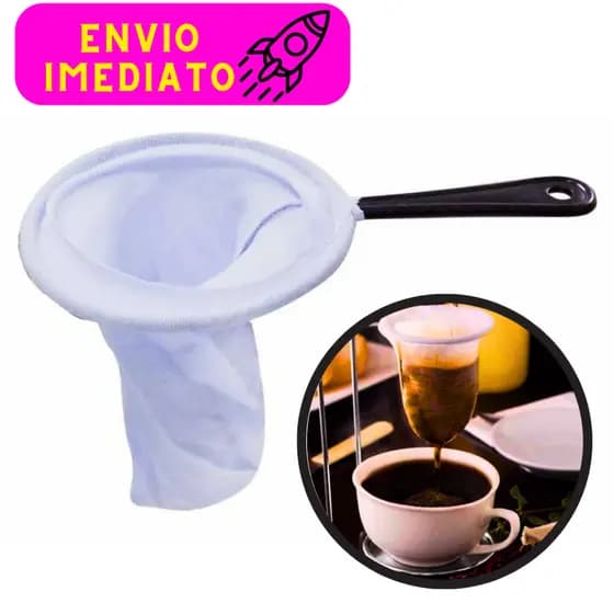 Coador de Café 12 mm Pano Branco Peça Essencial Ideal para o Dia-Dia Utensílio de Cozinha
