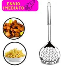 Escumadeiras par Frituras Arroz Massas em Aço Inox 32 Cm Original Cozinha Uso Doméstico