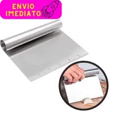 Espátula em Inox Prática Raspador de Massa para Massas Culinária Confeitaria com Cabo Tubular 15 Cm