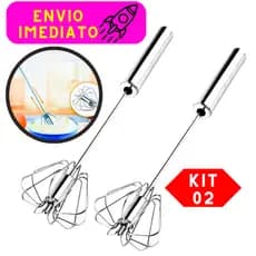 Kit 02 Mixer Semi Automático Aço Inox Essencial 30,5 Cm Giro 360 Graus Perfeito Para Misturar
