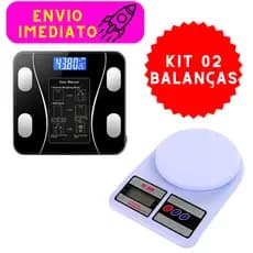 Kit 02 Balanças 01 Balança Digital e 01 Balança de Cozinha de Alta Qualidade Muitas Funções