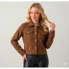Jaqueta Casaco Feminina Lã Batida Elegante Estiloso Quentinho Botões Frontais Moda Inverno