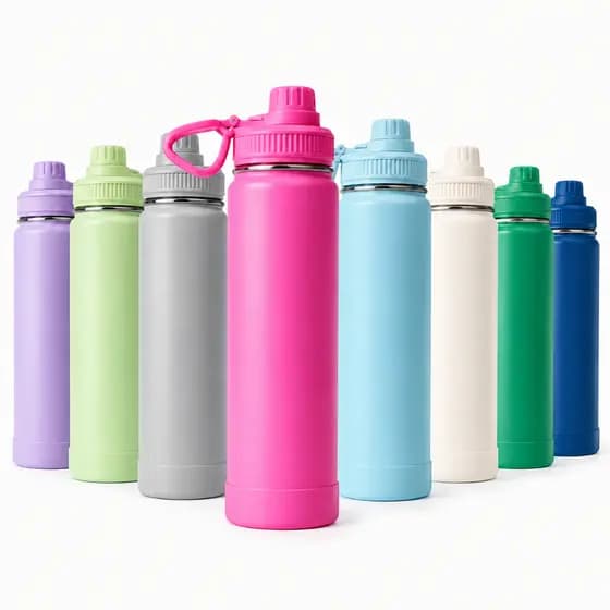 Garrafa Térmica 800ml Com Alça e Base Antiderrapante Removível Aço Inoxidável Quente/Frio