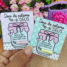 Kit 30/50/100 Lembrancinhas mimos para Igreja/Lojas/Clientes - Cartões + Pílula com mensagem - Dose Da Palavra De Deus