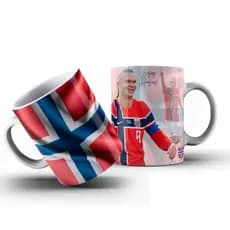 Caneca Porcelana Jogador de Futebol Erling Haaland