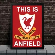 Placa Decorativa MDF 20X28 Com e sem Moldura Futebol 'This Is Anfield'